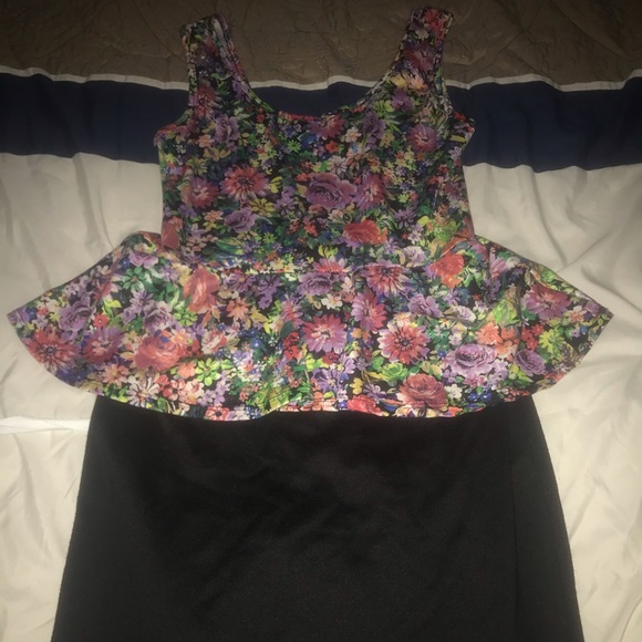 Floral Peplum Dress - Picture 1 of 4